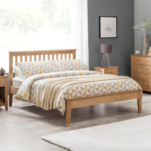 Julian Bowen Salerno Bed, Double, Natural Oak - W150 x D200cm