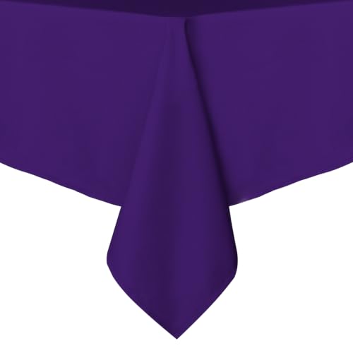sancua Rectangle Tablecloth - 70 x 70 Inch - Stain and Wrinkle Resistant Washable Polyester Table Cloth, Decorative Fabric Table Cover for Dining Tables, Buffet Parties and Camping, Purple