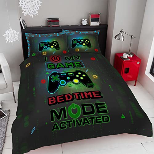 GC GAVENO CAVAILIA Gaming Duvet Cover Single, Easy Care Printed Bedding Quilt Bed Set With Pillow Case, Gamer-multi