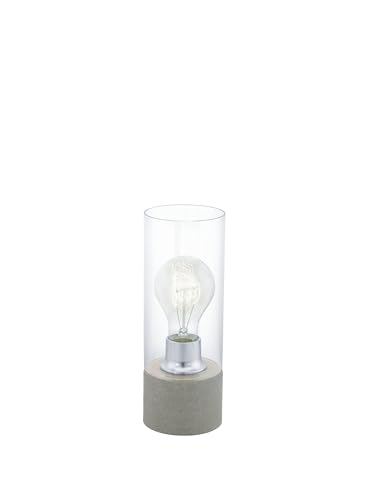Eglo Table lamp Torvisco 1, Bedside Steel in Grey, Clear Glass E27 Socket