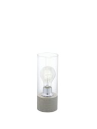 Eglo Table lamp Torvisco 1, Bedside Steel in Grey, Clear Glass E27 Socket