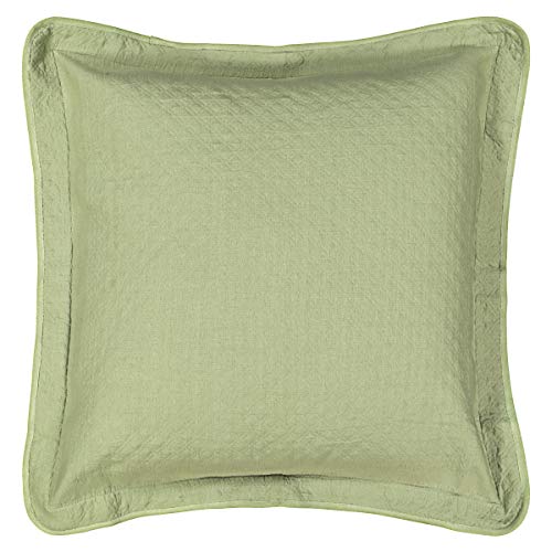 "Historic Charleston King Charles Modern Farmhouse Floral Matelasse Decorative Pillowcase, 100% Cotton Breathable Bedding, Euro Sham (26"" x 26""), Sage"