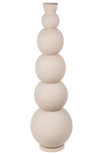 Casablanca Decorative Vase, Large Floor Vase, Modern XXL Made of Iron, Living Room Decoration, Flower Vase for Pampas Grass, Flowers, Colour: Beige, Grey, Height 112 cm