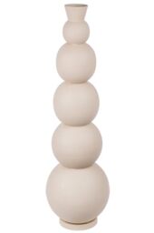 Casablanca Decorative Vase, Large Floor Vase, Modern XXL Made of Iron, Living Room Decoration, Flower Vase for Pampas Grass, Flowers, Colour: Beige, Grey, Height 112 cm