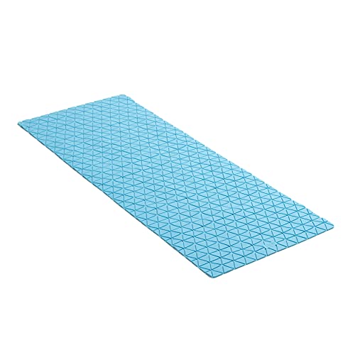 TATAY Bath Mat, Non-slip, SBS - TP Rubber with 126 Suction Cups, Rectangular, Diamond Design, Blue. Measures 97 x 36 cm