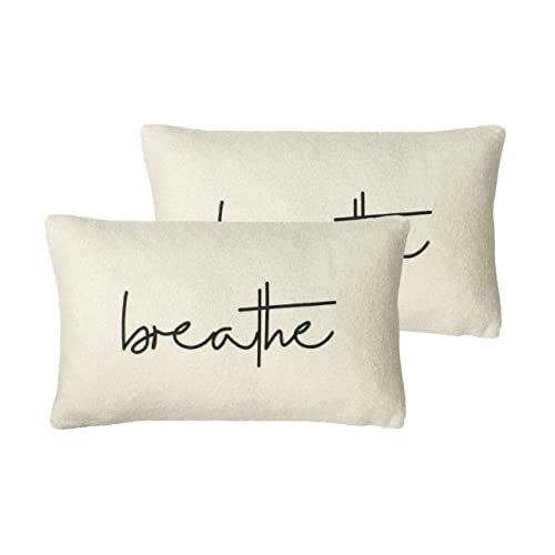 furn. Shearling Feather Filled Cushions Twin Pack, Natural, 30 x 50cm