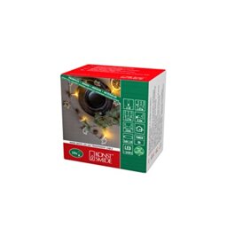 Konstsmide LED Battery Christmas Lights/Wooden Leaves Battery Fairy Lights/Indoor Use (IP20)/15 Warm White LED Lights/6 Hour Timer/3 AA Batteries (Excl.)/Transparent Wire String Lights