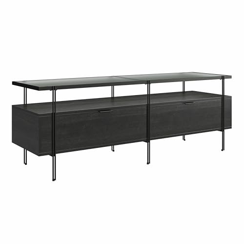 DHP Furniture Wainwright TV Stand 60 Inch, Black Oak Look