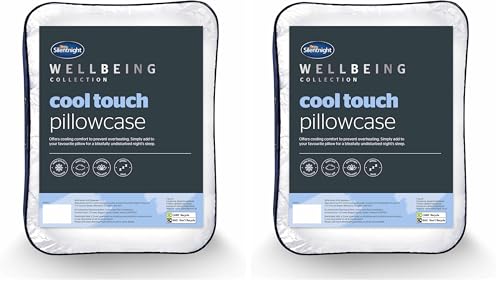 Silentnight Cool Touch Pillowcase - Best Cooling Temperature Control Pillow Cover Case For Hot Flashes Warm Sleepers Stay Cool At Night - Prevent Overheating Long Lasting Pillowcase (Pack of 2)