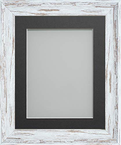 Frame Company Lynton Driftwood Photo Frame with Grey Mount, 12x10 for 6x4 inch, fitted with perspex