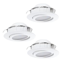 Eglo Set of 3 LED recessed spotlights Pineda, Spots Made of Plastic