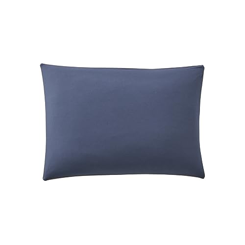Two-tone Cotton Pillowcase, Bons Jours, Blue, 50 x 70 cm, Essix