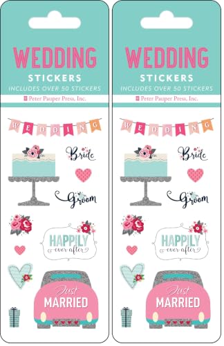 Wedding Sticker Set (6 Different Sheets of Stickers!), 2 1/2 x 7 1/8 (Pack of 2)