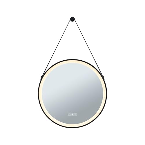 Paulmann 71089 LED illuminated mirror Mirra IP44 White Switch 750lm 230V 11.5W dimmable black, mirror bathroom luminaire