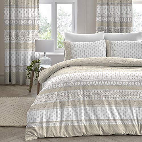 Dreams 'N' Drapes Elodi Ditsy Floral Reversible Duvet Cover Set, Natural, Double