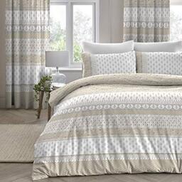 Dreams 'N' Drapes Elodi Ditsy Floral Reversible Duvet Cover Set, Natural, Double