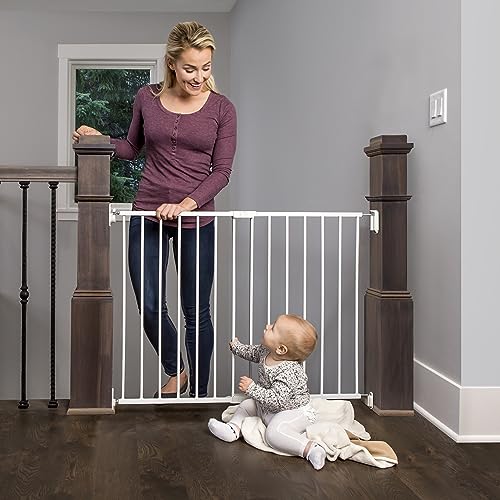 Regalo 2-in-1 Extra Wide Stairway and Hallway Walk Through Baby Safety Gate, Award Winning Brand, Hardware Mounting, White