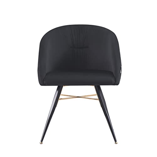 Vittorio Velvet Dining Chair Upholstery - Velvet Chair with Curved Backrest & Metal Legs - Mid Century Modern Dining Chair for Kitchen Dining Room, Living Room