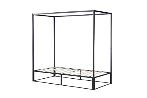 Birlea Furniture 90CM FARRINGDON METAL 4 POSTER BED BLACK