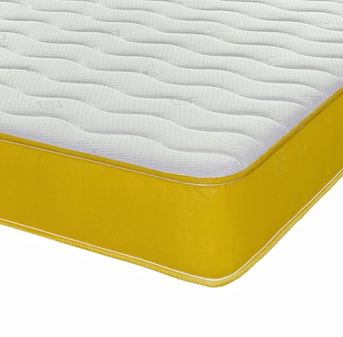 eXtreme comfort ltd Cooltouch Colours Yellow Shorty Mattress - 75x175cm, 18cm deep. Memory Foam and Coil Spring Hybrid, Plush Comfort, UK Made Mattress in a Box