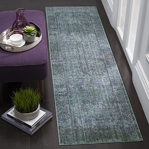 Safavieh Metro-Mod Indoor Woven Runner Area Rug, Mystique Collection, MYS920, in Purple / Multi, 69 X 244 cm for Living Room, Bedroom or Any Indoor Space