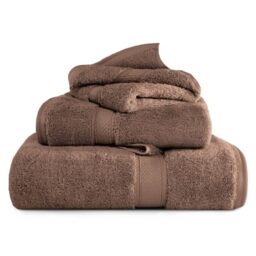 Superior 900 Gram 100% Premium Long-Staple Combed Cotton 3-Piece Towel Set, Chocolate