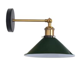 LEDSone Industrial Metal Adjustable Wall Sconce Green E27 Wall Lamp Modern Indoor Light Fixture for Bedroom Hallway Living Room Cafe Bar Kitchen Wall Lights