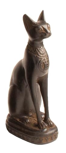 "Discoveries Egyptian Imports Bastet Cat Goddess Statue - Black - 5.5"" Tall - Made in Egypt"