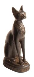"Discoveries Egyptian Imports Bastet Cat Goddess Statue - Black - 5.5"" Tall - Made in Egypt"