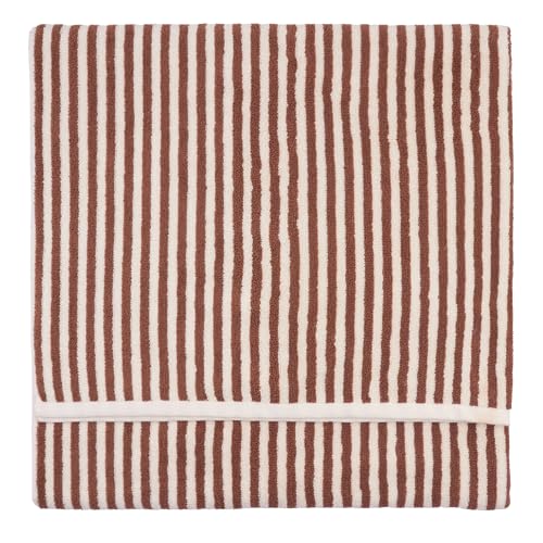 Yard Hebden Bath Sheet – Ultra Soft 100% Cotton Terry Striped Luxury Bathroom Towel (Pecan – 100x150cm)