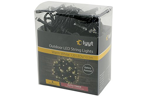 lyyt 120LED Battery String Light WW, Plastic, Warm White