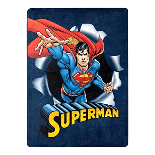 "Northwest DC Silk Touch Throw Blanket, Polyester, Superman Hero Burst, 46"" x, 60"""
