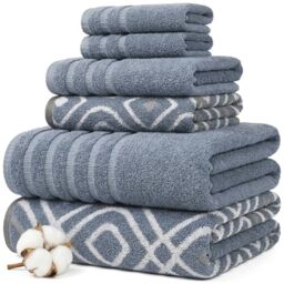 Amrapur Pacific Coast Textiles 6 Pc Yarn Dyed Towel Oxford Blue, 6-Piece