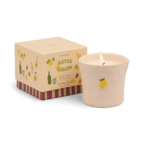 Paddywax Bistro Meyer Lemon Scented Candle - 226g - Reusable Ceramic Pot