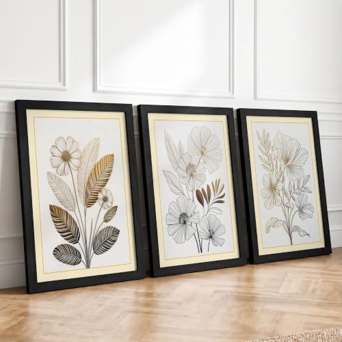 Botanical Studies Botanical Set of 3 Framed Wall Art Prints A4