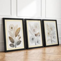 Botanical Studies Botanical Set of 3 Framed Wall Art Prints A4