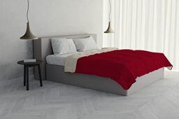 Italian Bed Linen Summer Duvet, Microfiber, Burgundy/Cream, 2 Seater