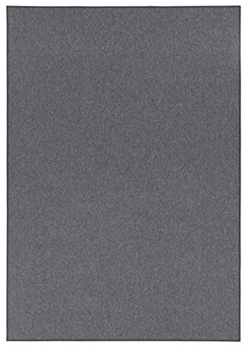 BT Carpet Casual Rug - Living Room Rug Flat Weave Short Pile Fine Loop Casual Plain Mottled for Dining Room, Living Room, Children's Room, Bedroom - Dark Grey, 140 x 200 cm