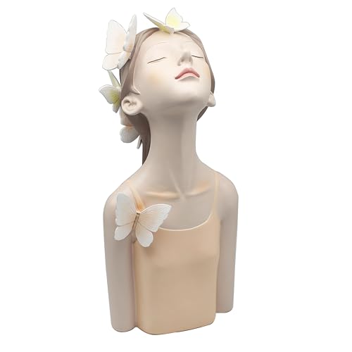 Lesser & Pavey Papillon Chic Butterfly Peach 60cm Girl Figurine For Home & Office - Home Décor Ornament Gift For Women - Living Room Elegant Fairy Girl Statue - Lovely Indoor Figurine Ornament