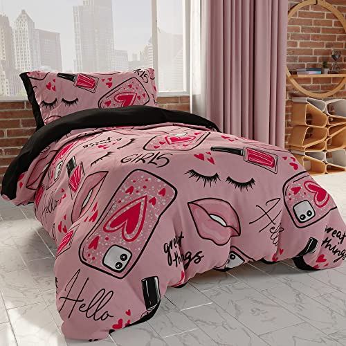 PETTI Artigiani Italiani - Double Duvet Cover Set 200 x 200 cm (2 Pillowcases 63 x 63 cm Included), Microfibre Duvet Cover for Boys and Girls, in Digital Print
