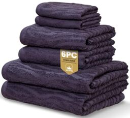 Rapport Home Safari 6-Piece Towel Bale - Bale Damson - Luxurious 100% Cotton 500gsm Bathroom Set