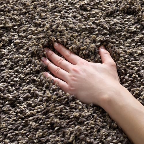 Safavieh Shaggy Indoor Woven Rectangle Area Rug, California Shag Collection, SG151, in Mushroom, 91 X 152 cm for Living Room, Bedroom or Any Indoor Space