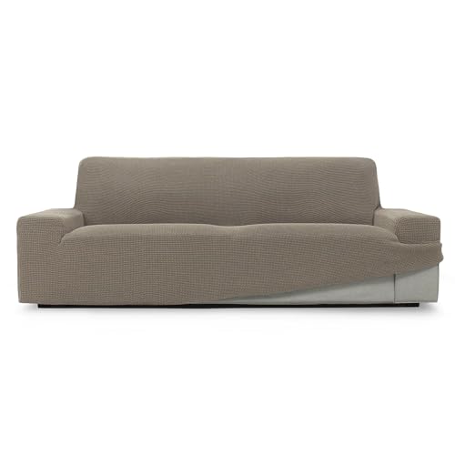 SOFASKINS?? Super Elastic Cover, Sofa Cover 4 Seater, Breathable, Comfortable and Durable, Sofa Cover, Easy to Install, Dimensions (230-270 cm), Linen Colour