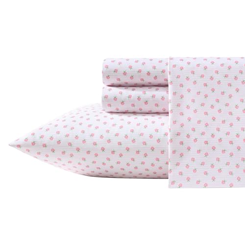 Laura Ashley - Kids Bedding Set Ultra Soft and Breathable with Matching Pillowcases, Wrinkle Free - Perfect for Girls Bedroom (Sweet Lady Bugs Pink, Twin)