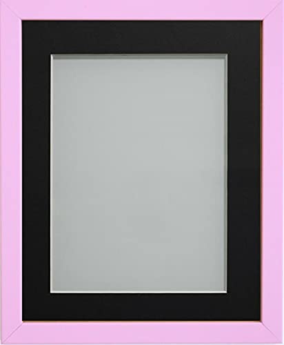 Frame Company Jellybean Range Pink Wooden 10x8 inch Picture Photo Frame with Black Mount for Image 8x6 inch * Choice of Colours & Sizes* Fitted with Perspex