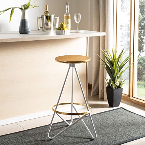SAFAVIEH Modern Bar & Counter Stool, in Gold and White