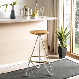 SAFAVIEH Modern Bar & Counter Stool, in Gold and White
