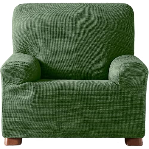 ECOMMERC3 Elastic Jacquard Sofa Cover Size 1 Seater Universal Fit and Breathable ??? Green Sofa Cover Protection Anti-Wear Non-Slip Design with Elastic Band