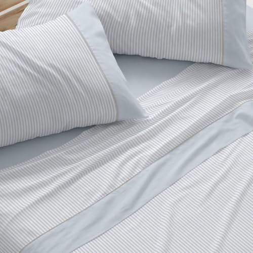Burrito Blanco - Cotton Bedding Set - Bed 150 to 160 cm (+Available Measurements) - Design 640 - Blue Color (150-160x190/200 cm.)