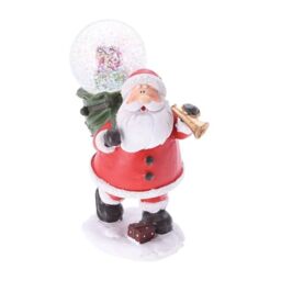 Decorative Santa Claus Figurine with Snow Globe 9.5x5.5x13cm - 2 Designs (Assorted)